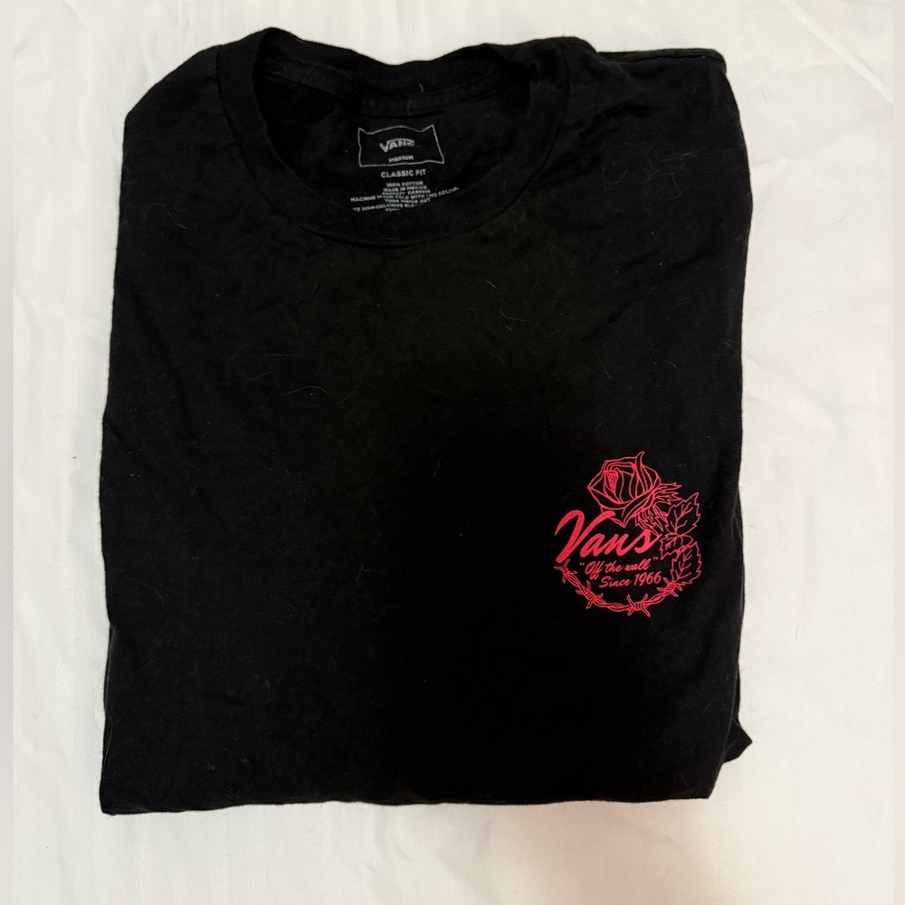 Vans Black Tee with Red Graphic